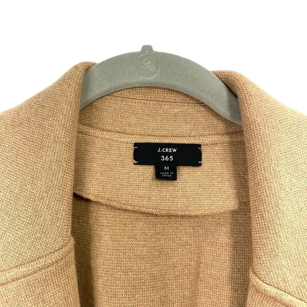 J. Crew Sophie open-front knit sweater blazer Size M tan caramel camel neutral‎